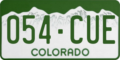 CO license plate 054CUE