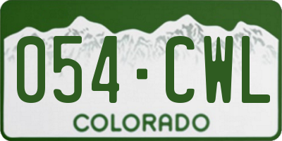 CO license plate 054CWL