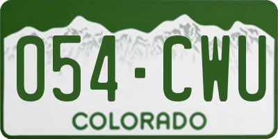 CO license plate 054CWU