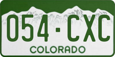 CO license plate 054CXC