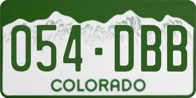 CO license plate 054DBB
