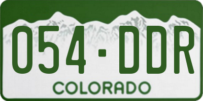 CO license plate 054DDR