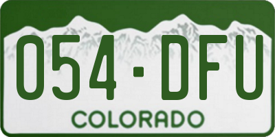 CO license plate 054DFU
