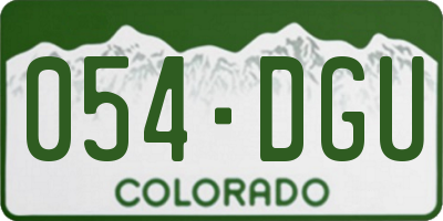 CO license plate 054DGU