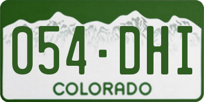 CO license plate 054DHI