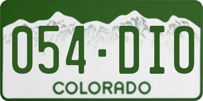 CO license plate 054DIO