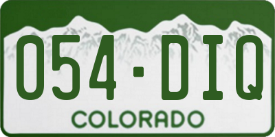 CO license plate 054DIQ