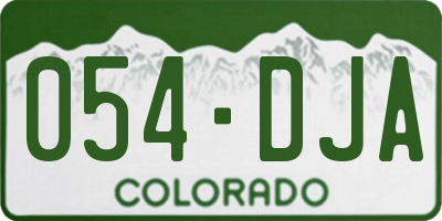 CO license plate 054DJA