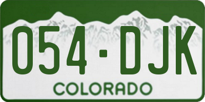 CO license plate 054DJK