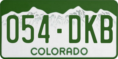 CO license plate 054DKB