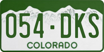 CO license plate 054DKS