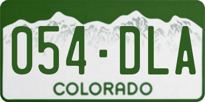 CO license plate 054DLA