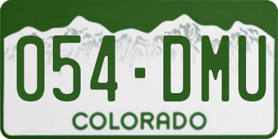 CO license plate 054DMU