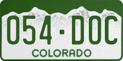 CO license plate 054DOC