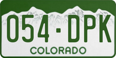 CO license plate 054DPK