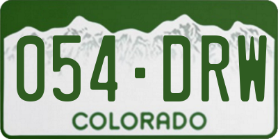 CO license plate 054DRW