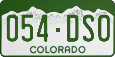 CO license plate 054DSO