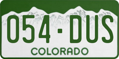 CO license plate 054DUS