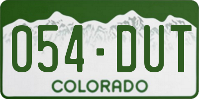 CO license plate 054DUT