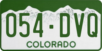 CO license plate 054DVQ