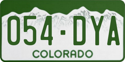 CO license plate 054DYA