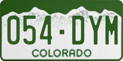CO license plate 054DYM