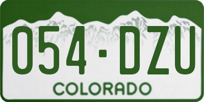 CO license plate 054DZU