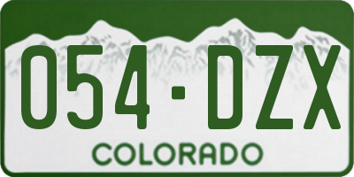 CO license plate 054DZX