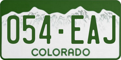 CO license plate 054EAJ