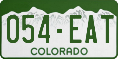 CO license plate 054EAT