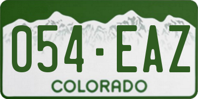 CO license plate 054EAZ