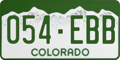 CO license plate 054EBB