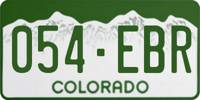CO license plate 054EBR