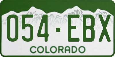 CO license plate 054EBX