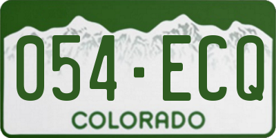 CO license plate 054ECQ