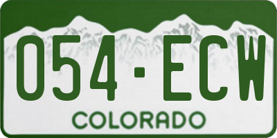 CO license plate 054ECW