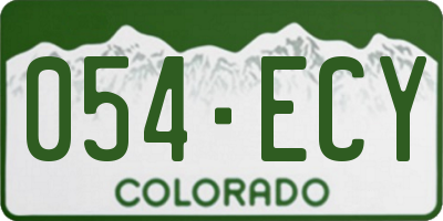CO license plate 054ECY