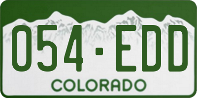 CO license plate 054EDD