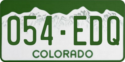 CO license plate 054EDQ