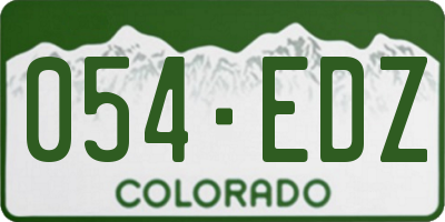 CO license plate 054EDZ