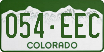 CO license plate 054EEC