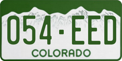 CO license plate 054EED