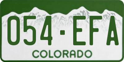 CO license plate 054EFA