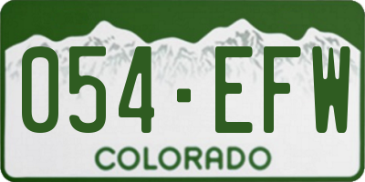 CO license plate 054EFW