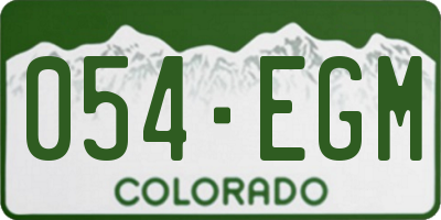 CO license plate 054EGM