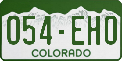 CO license plate 054EHO