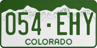 CO license plate 054EHY