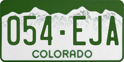 CO license plate 054EJA