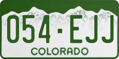 CO license plate 054EJJ
