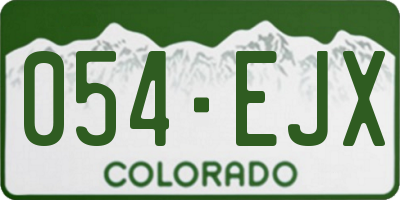 CO license plate 054EJX